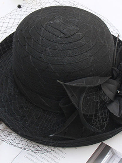 Women's Hat Bucket Hat Sun Hat Black Purple Pink Party Outdoor Dailywear Floral Floral Portable Windproof Comfort - LuckyFash™