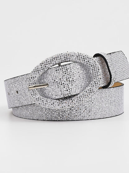 Women's Belt Leather Silver Light Yellow Fuchsia Gold Waist Belt Daily Pure Color - LuckyFash™