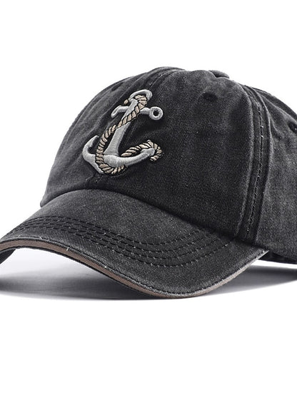 Embroidery Baseball Cap for Women Men Cowboy Washed Cloth Anchor Adult Unisex Casual Dad Hat Trucker Snapback Outdoor Sunscreen Cap - LuckyFash™
