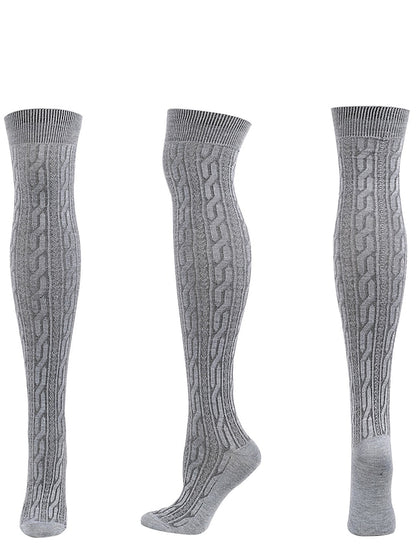 Women's Knee High Socks Home Daily Solid Color Polyester Spandex Basic Classic Warm 1 Pair - LuckyFash™