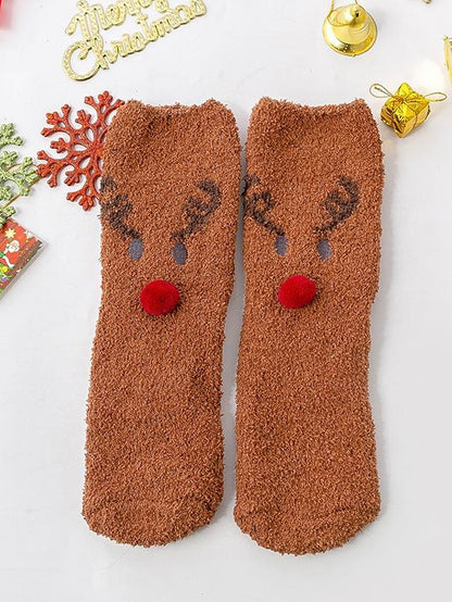 Women's Crew Socks Party Christmas Gift Multi Color Animal Patterned Polyester Spandex Casual Classic Warm Cute 1 Pair - LuckyFash™