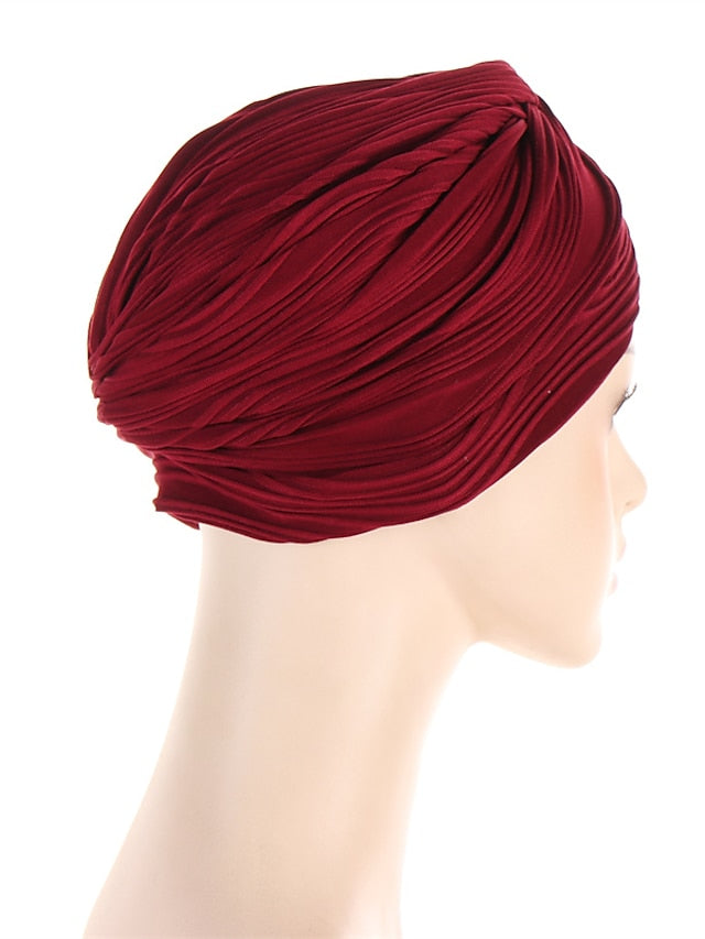 Indian Twist Knot Women Muslim Fold Hijab Turban Inner Caps Hair Care Hat Bonnet Headwear Wrap Head Scarf Femme Cover Beanies - LuckyFash™