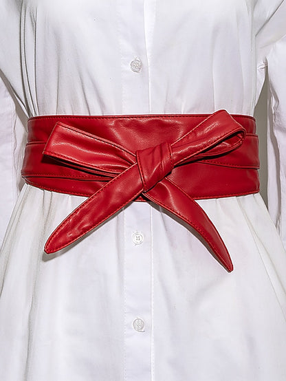 Women's Belt PU Black Red Khaki Coffee Wide Belt Daily Date Pure Color - LuckyFash™