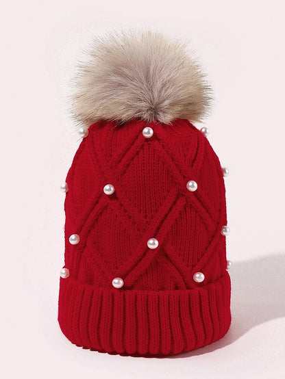 new women's wool knitted hat autumn and winter warm wool ball cap thickened wild face-lift travel hat - LuckyFash™