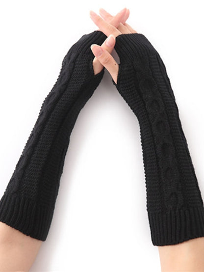 Unisex Fingerless Gloves Date Vacation Casual Daily Solid / Plain Color Knitting Warm Ups Warm 1 Pair - LuckyFash™