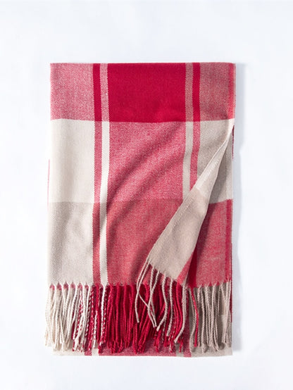 Women's Women's Shawls & Wraps Outdoor Dailywear Holiday Black Red Blue Scarf Plaid - LuckyFash™