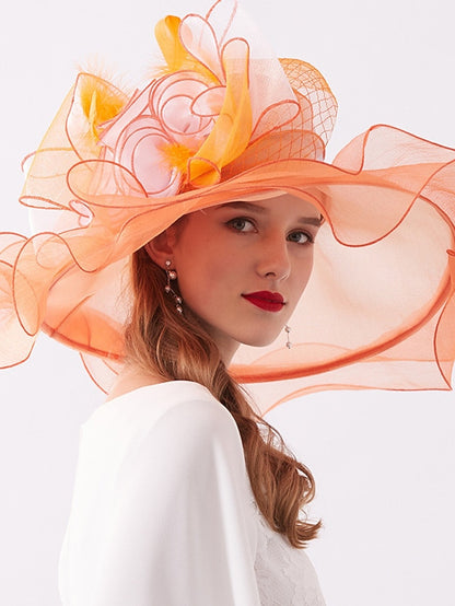 Women's Hat Bucket Hat Sun Hat Black Royal Blue Orange Party Outdoor Dailywear Floral Floral Portable Windproof Comfort - LuckyFash™