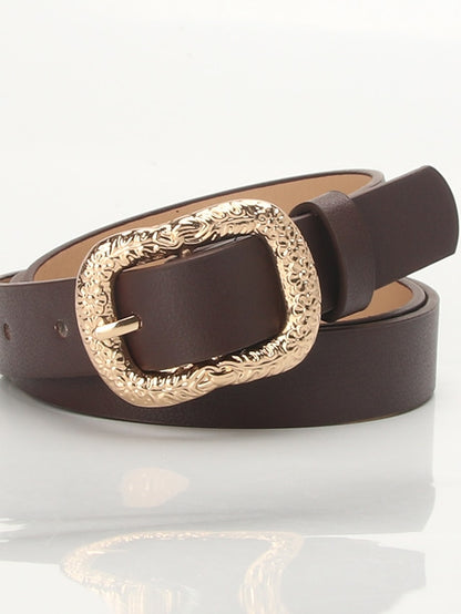 Women's Unisex PU Buckle Belt PU Leather Prong Buckle Plain Casual Classic Party Work Black Brown Coffee White - LuckyFash™