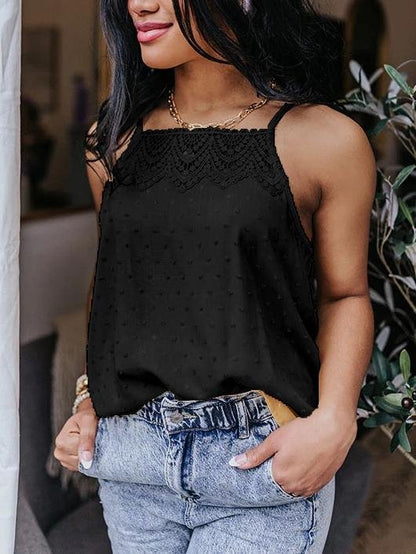 All-match Solid Color Lace Sleeveless Camisole - LuckyFash™