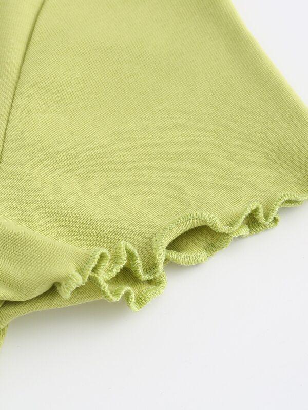 Angel Print Lettuce Trim Tee - LuckyFash™