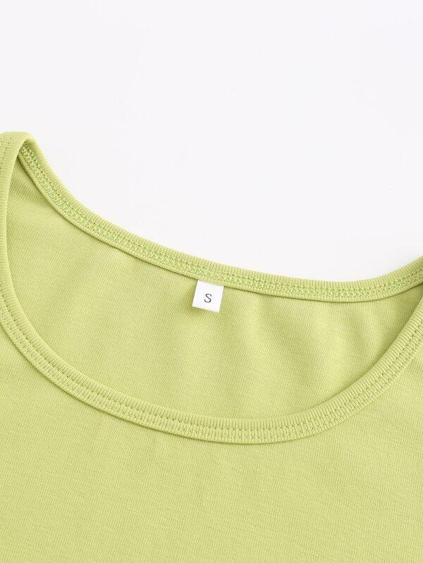 Angel Print Lettuce Trim Tee - LuckyFash™