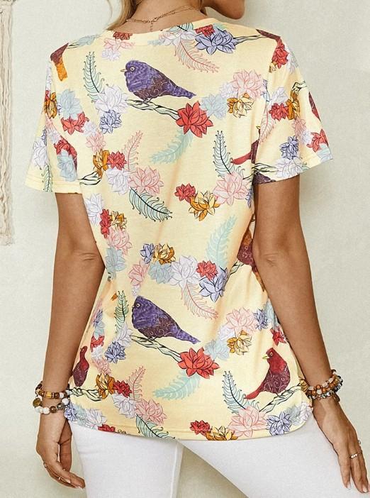 Animal Print Short Sleeve Round Neck Casual T-Shirt - LuckyFash™