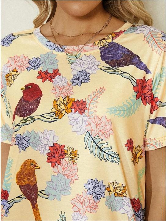 Animal Print Short Sleeve Round Neck Casual T-Shirt - LuckyFash™