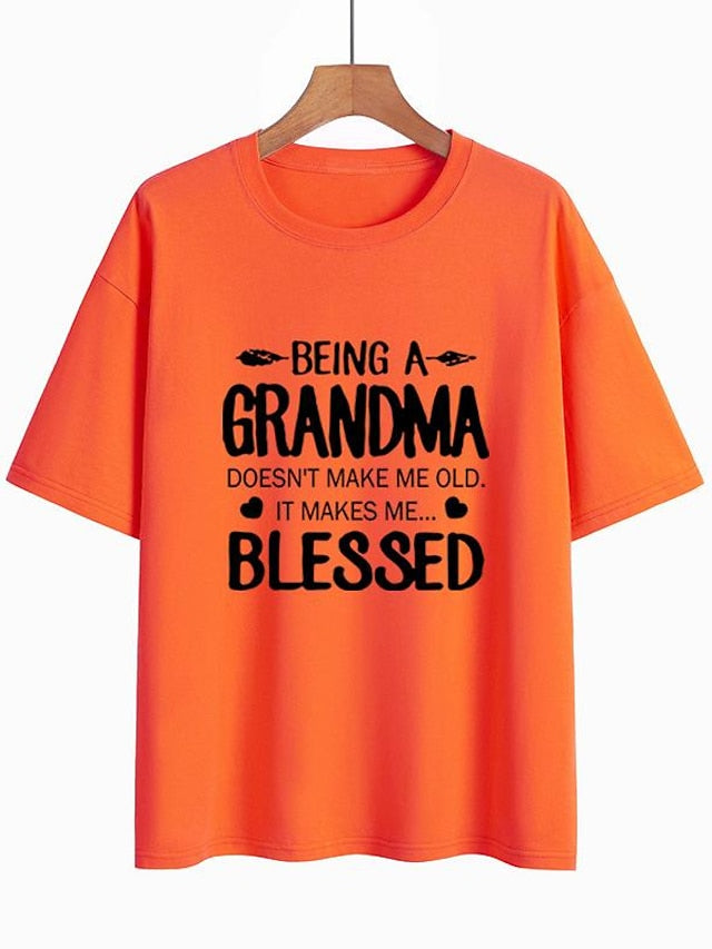 Being A Grandma Cotton-Blend Tshirts - LuckyFash™