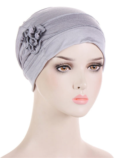 Women Turban Hat African Turban Covers Vintage Plain Head Wraps Soft Beanie Hat Headwear for Female - LuckyFash™