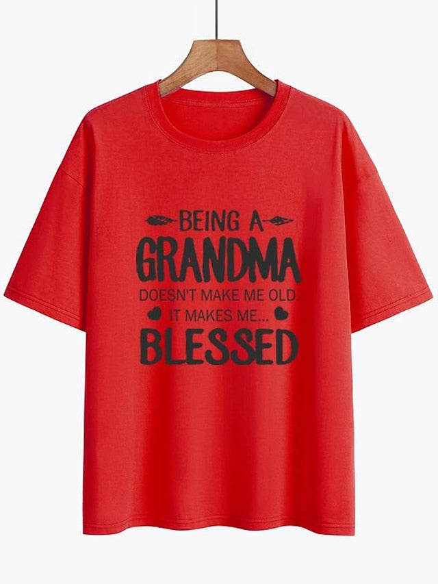 Being A Grandma Cotton-Blend Tshirts - LuckyFash™