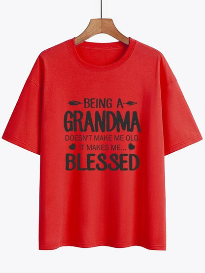 Being A Grandma Cotton-Blend Tshirts - LuckyFash™