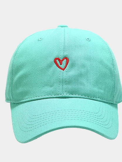 Cotton Baseball Caps Unisex Casual Sunhat Heart Embroidery Man Women Summer Hat Outsport Daily Duck Tongue Cap Couple Sun Visor - LuckyFash™
