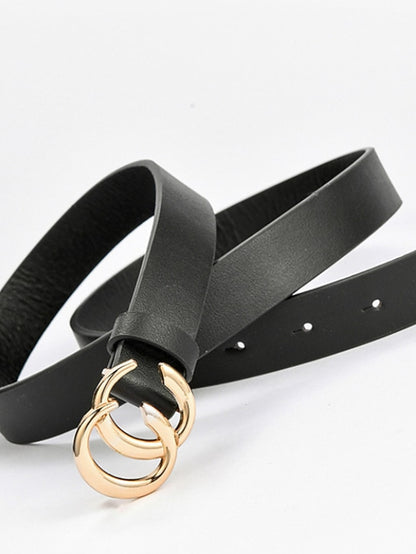 Women's Unisex PU Buckle Belt PU Leather Metal Bucke Eyelet Casual Classic Party Daily White Black Brown Coffee - LuckyFash™