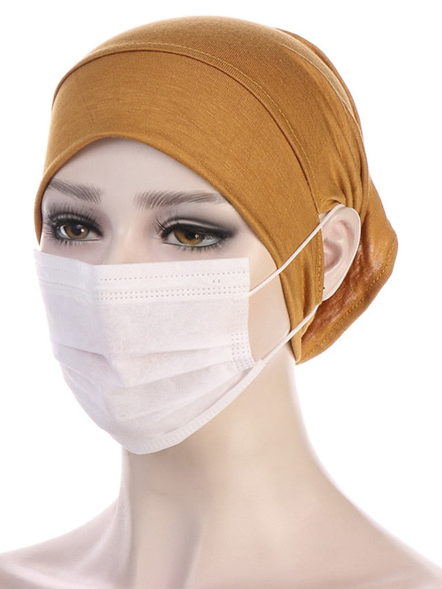 Soft Hood With Pierced Ears Inner Hijab Caps Muslim Stretch Turban Cap Islamic Underscarf Bonnet Hat Female Turbante - LuckyFash™