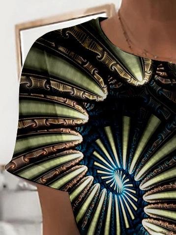 Architectural Printing Round Neck T-shirt - LuckyFash™