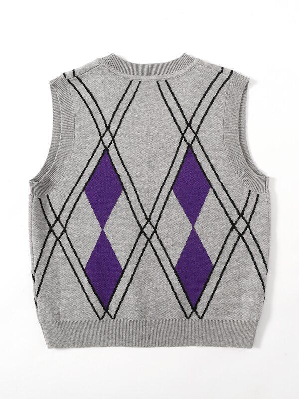 Argyle Knit Sweater Vest - LuckyFash™