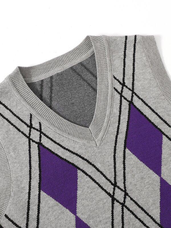 Argyle Knit Sweater Vest - LuckyFash™