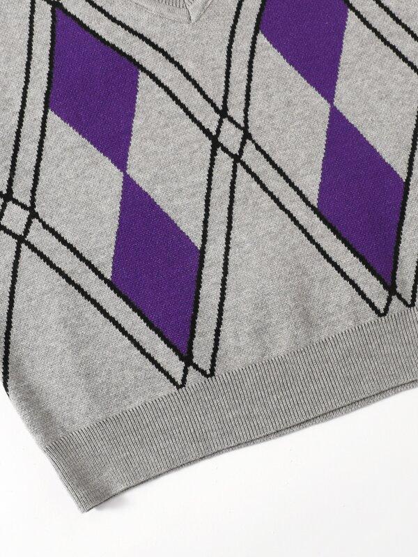 Argyle Knit Sweater Vest - LuckyFash™