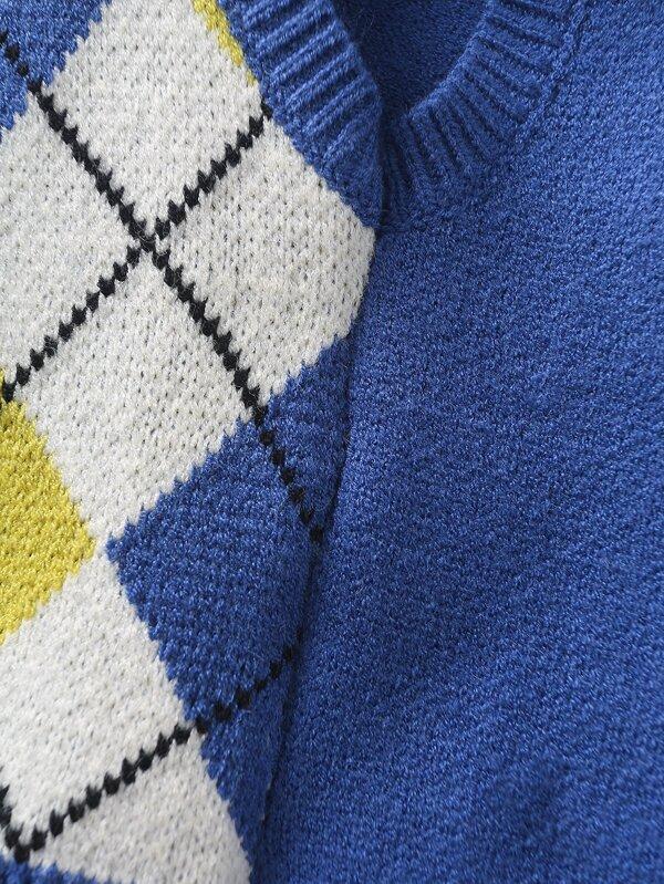 Argyle Pattern Crewneck Sweater Vest - LuckyFash™