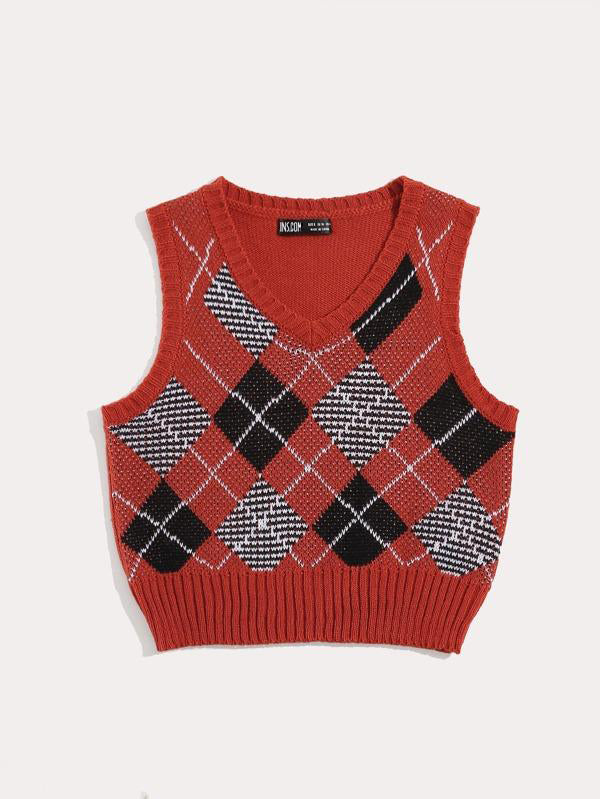 Argyle Pattern Sweater Vest - LuckyFash™