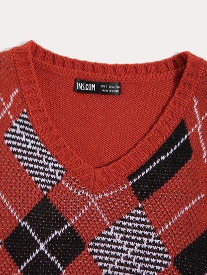 Argyle Pattern Sweater Vest - LuckyFash™