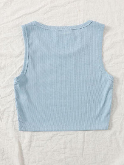 Argyle Print Rib-knit Tank Crop Top - LuckyFash™