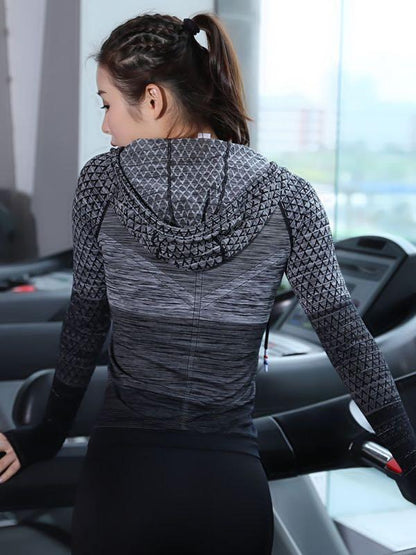 Argyle Print Space Dye Zip Up Sports Jacket - LuckyFash™