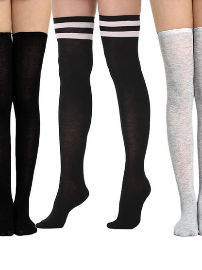 Women's Stockings Work Daily Holiday Solid Color Polyester Cotton Simple Casual Lolita Casual Cute Casual / Daily 1 Pair - LuckyFash™