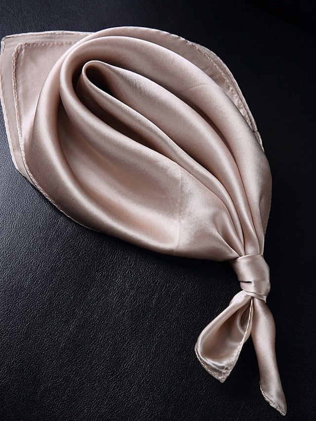 Women's Scarves Satin Scarves Kerchief Office Sports & Outdoor Daily Solid Colored Satin Simple Style 1 pcs - LuckyFash™