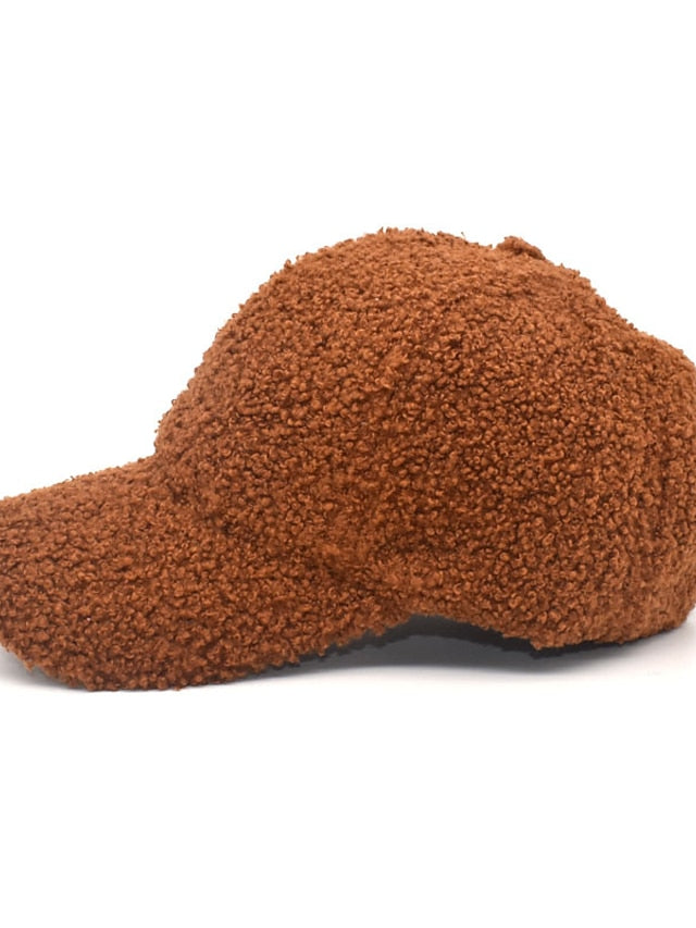 Women's Hat Baseball Cap Winter Hats Black Pink Khaki Outdoor Street Dailywear Fleece Pure Color Windproof Comfort Warm - LuckyFash™