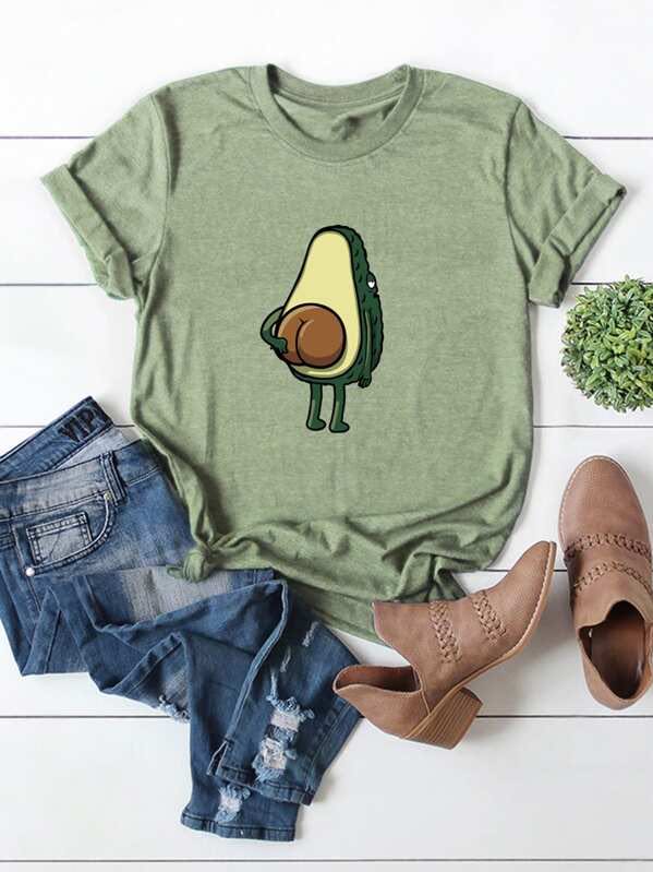 Avocado Graphic Short Sleeve Tee - LuckyFash™