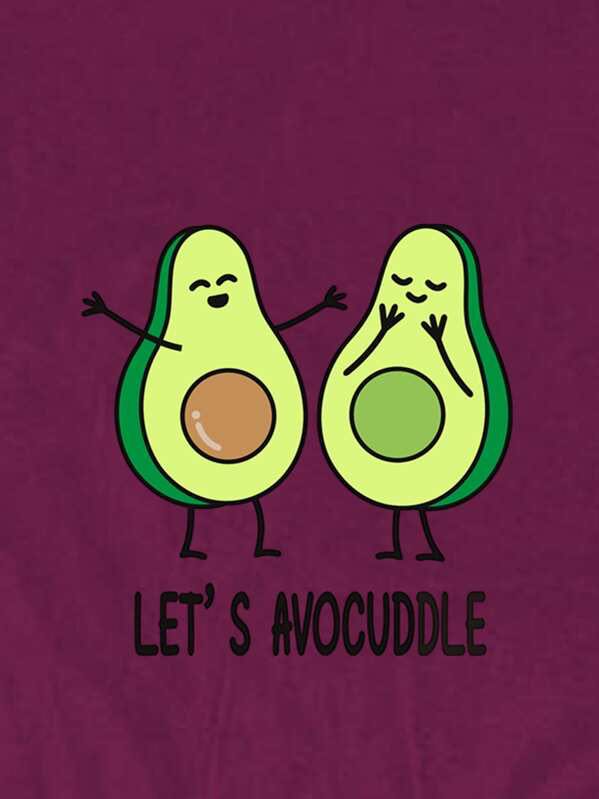 Avocado & Letter Graphic Tee - LuckyFash™