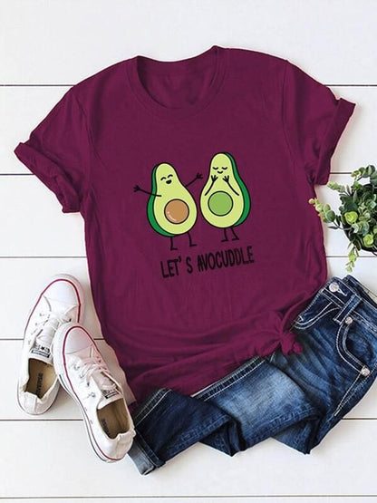 Avocado & Letter Graphic Tee - LuckyFash™