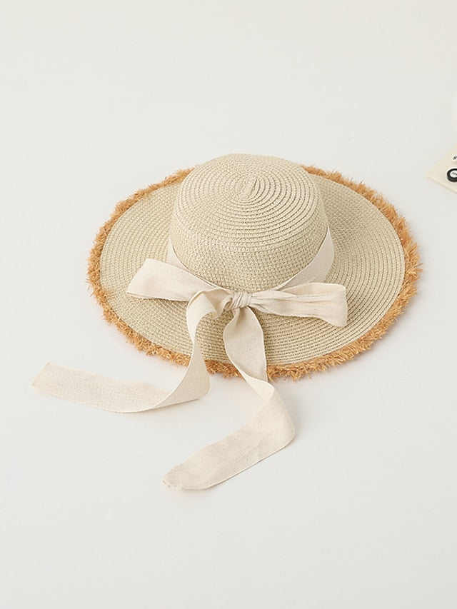 Women's Sun Hat Straw Hat Daily Holiday Straw Vacation Beach Sunscreen Breathability 1 pcs - LuckyFash™