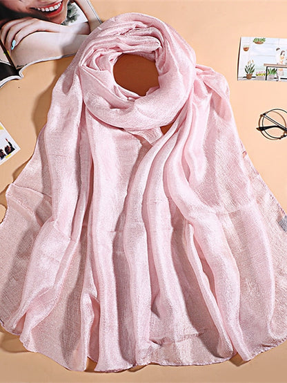 Simple Women Fashion Scarf Plain Solid Shawls Scarves Summer Lady Bandanas Foulard Hijab Party Gift - LuckyFash™