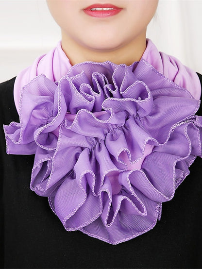 New Trendy Women Scarf Floral Collar Scarf Big Flower Neckerchief Ring Neck Scarves Fashion Bandana Head Hijab For Ladies - LuckyFash™