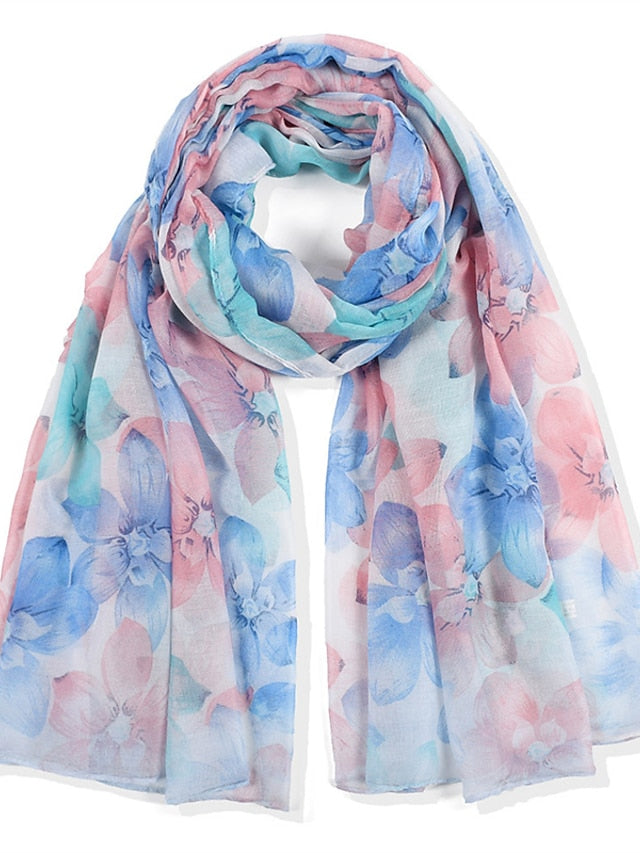 New High Quality Flower Scarf Women Long Scarves Candy Color Shawl Female Hijab Wrap Summer Beachwear Cover-ups - LuckyFash™