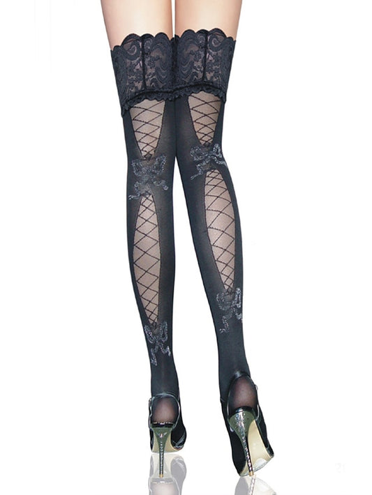 Women's Stockings Gift Daily Holiday Retro Polyester Acrylic Fibers Sexy Casual Leg Shaping Casual / Daily 1 Pair - LuckyFash™