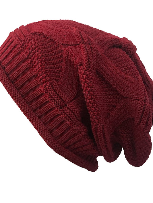 Women's Hat Beanie / Slouchy Black Light Gray Dark Gray Outdoor Home Street Knitted Pure Color Portable Windproof Comfort - LuckyFash™