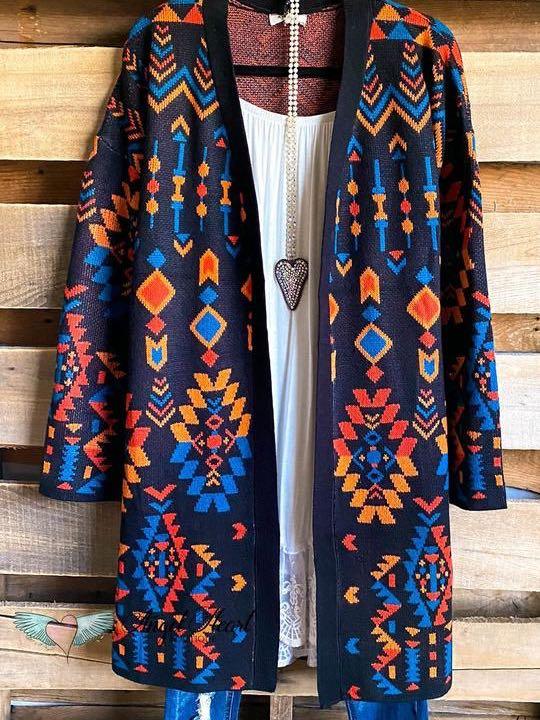 Aztec Dream Cardigan - Black/multi - LuckyFash™
