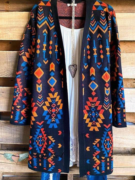 Aztec Dream Cardigan - Black/multi - LuckyFash™