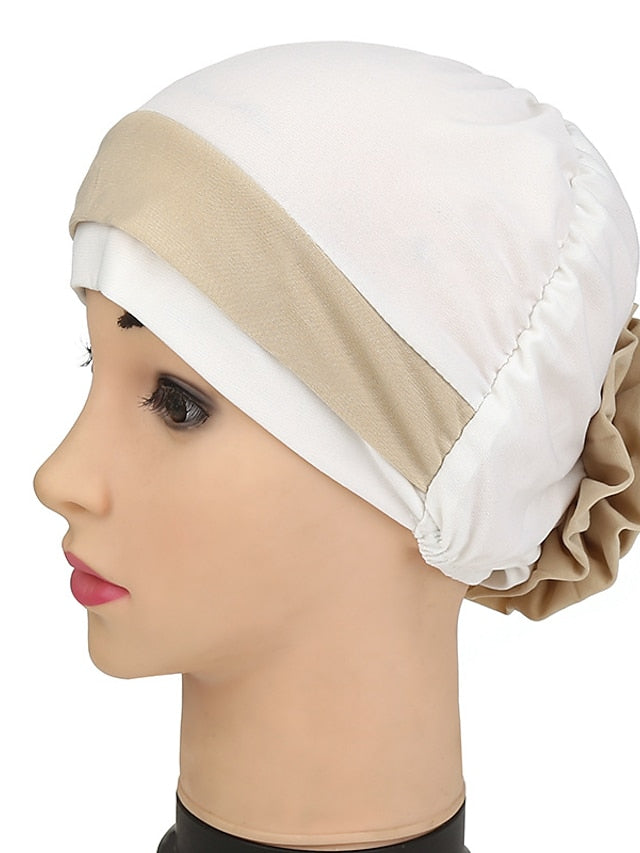 Stretch Inner Hijab Caps Muslim Hat Turban Femme Musulman Turbante Ready To Wear Hijab Bonnet Flower Indian Headwrap Loss Hair Cover - LuckyFash™
