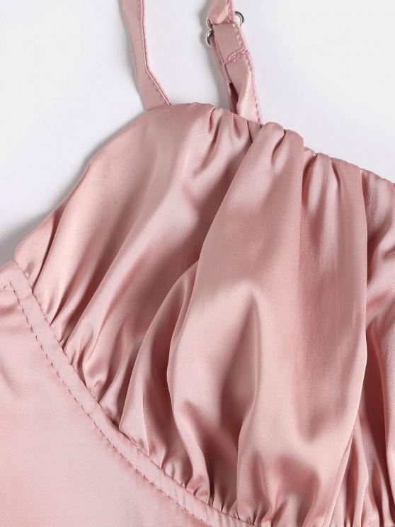 Backless Satin Flared Cami Dress - LuckyFash™