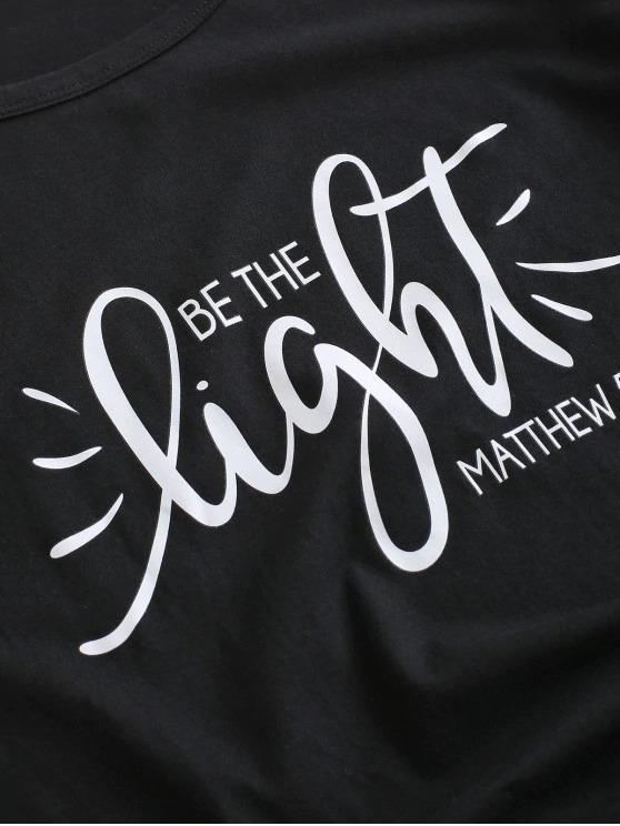 Basic Be The Light Graphic Cotton Tee - LuckyFash™